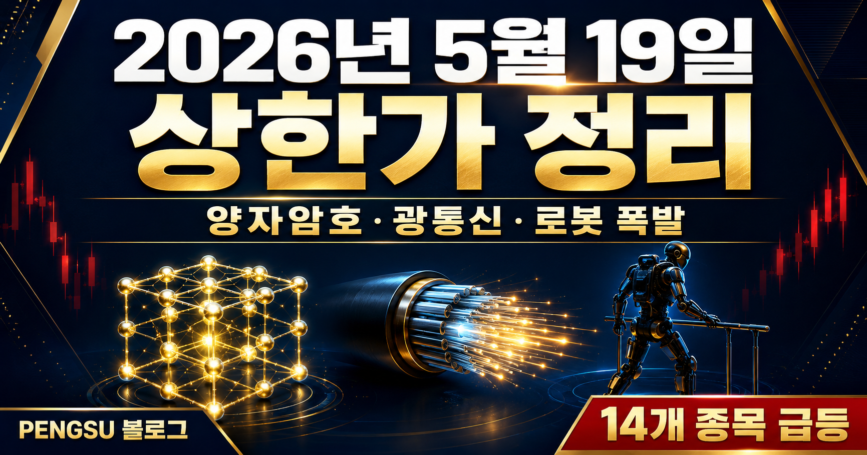 2026년 5월 19일 상한가 종목 완벽 분석 - 양자암호·광통신·로봇 폭발
