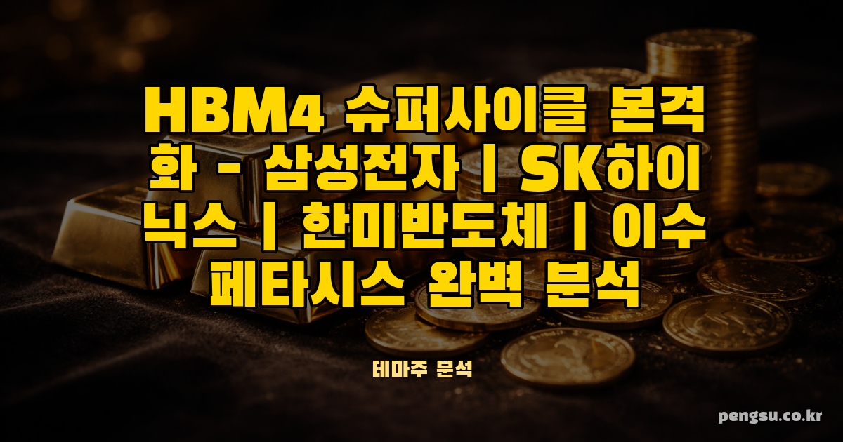 HBM4 슈퍼사이클 본격화 - 삼성전자·SK하이닉스·한미반도체·이수페타시스 완벽 분석