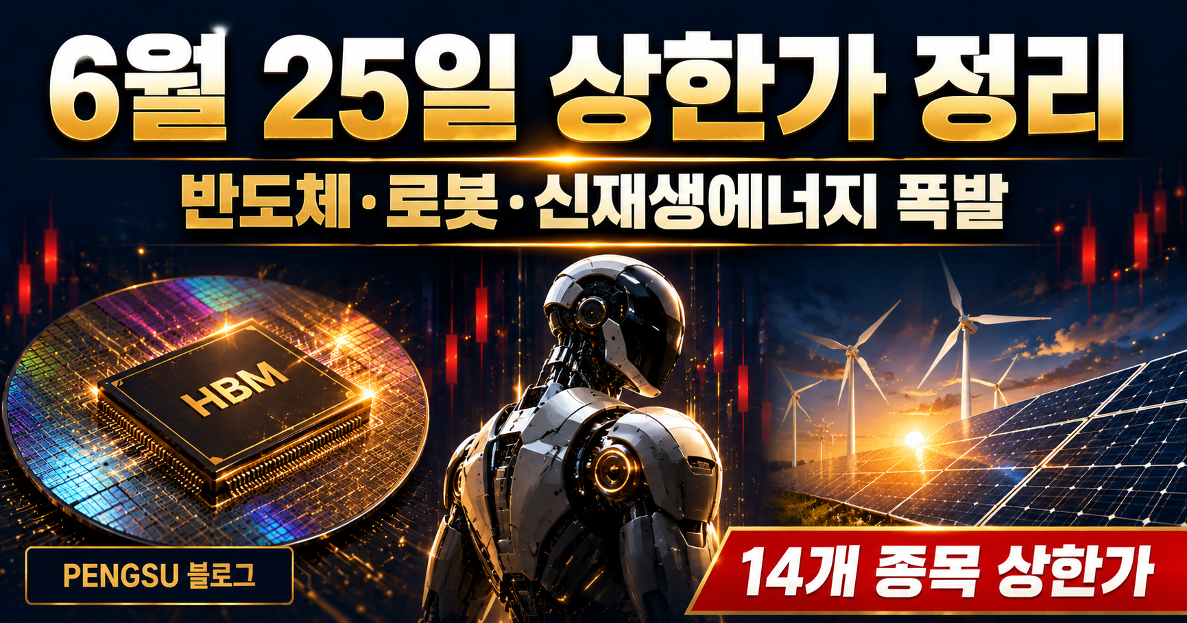 2026년 6월 25일 상한가 종목 완벽 분석 - 반도체·로봇·신재생에너지 급등