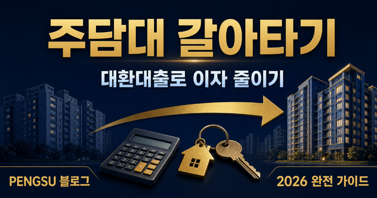 주택담보대출 갈아타기(대환대출) 완전 가이드 2026 — 온라인으로 이자 줄이는 법