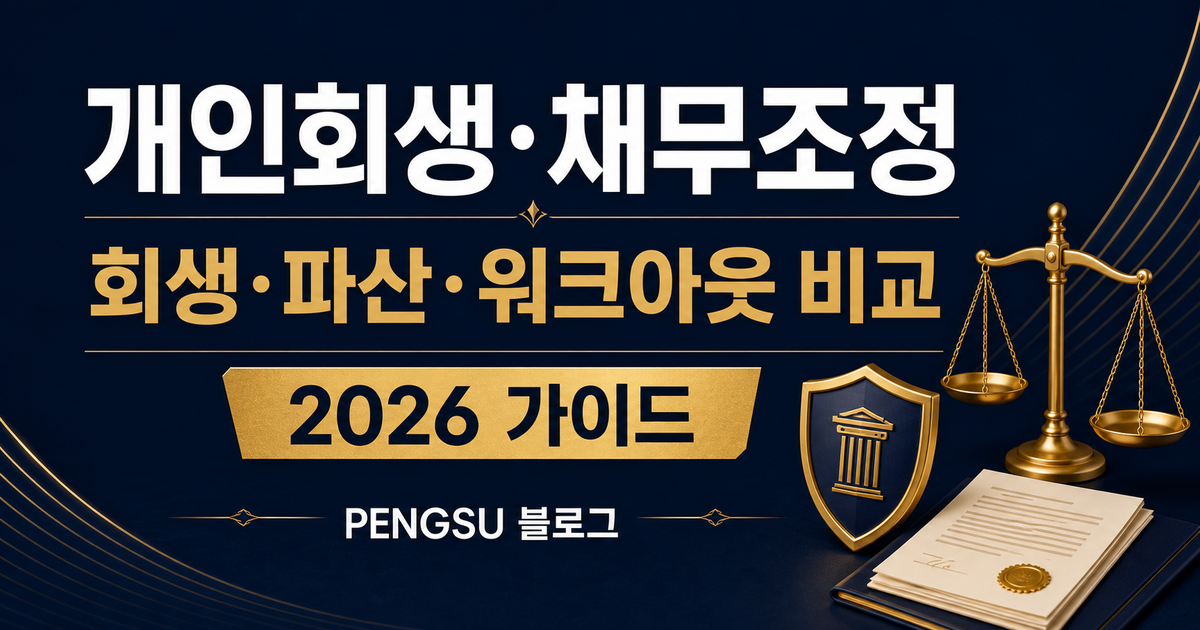 개인회생·신용회복 채무조정 가이드 2026 — 회생·파산·워크아웃 차이와 절차