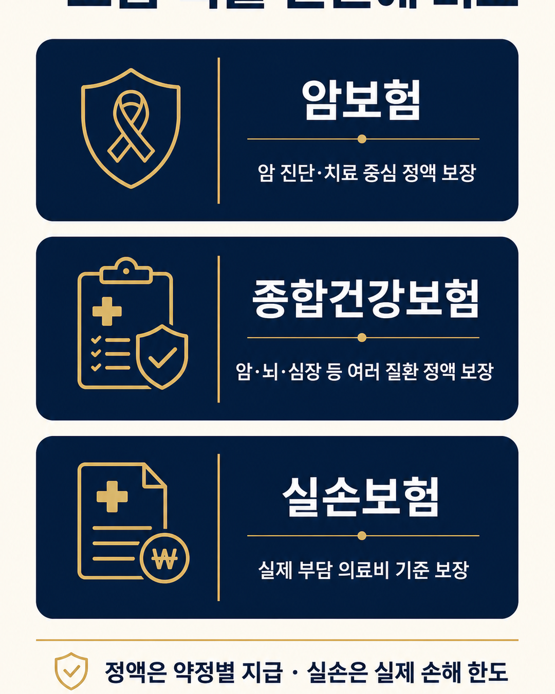보험 역할 비교 인포그래픽
