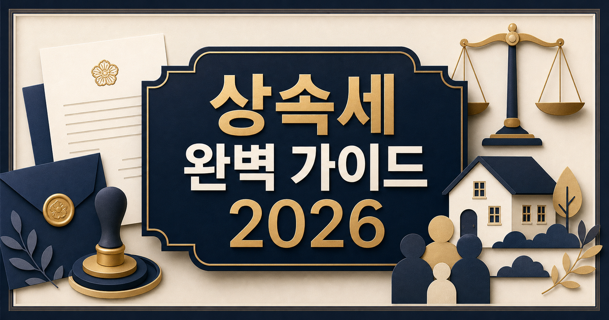 상속세 완벽 가이드 2026 — 배우자·자녀 공제한도부터 세율·신고까지 총정리