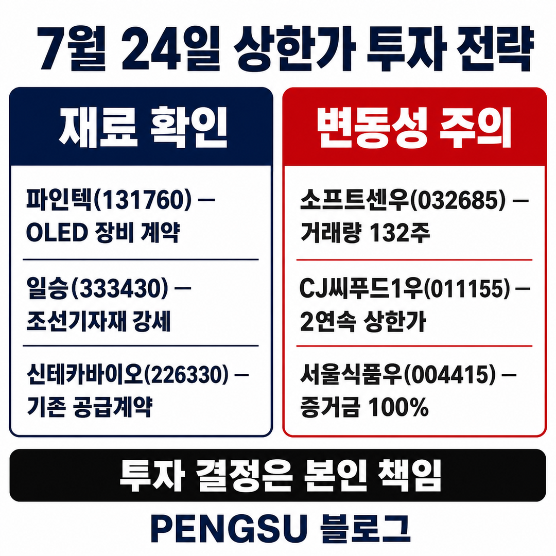 투자 전략 요약 인포그래픽