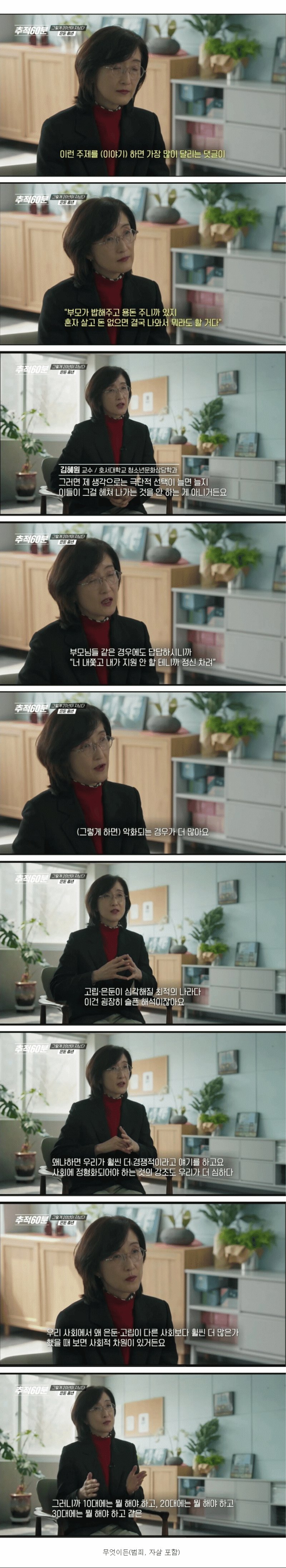 ???: 청년 백수들 집에서 내쫓으면 뭐라도 하게 돼 있음
