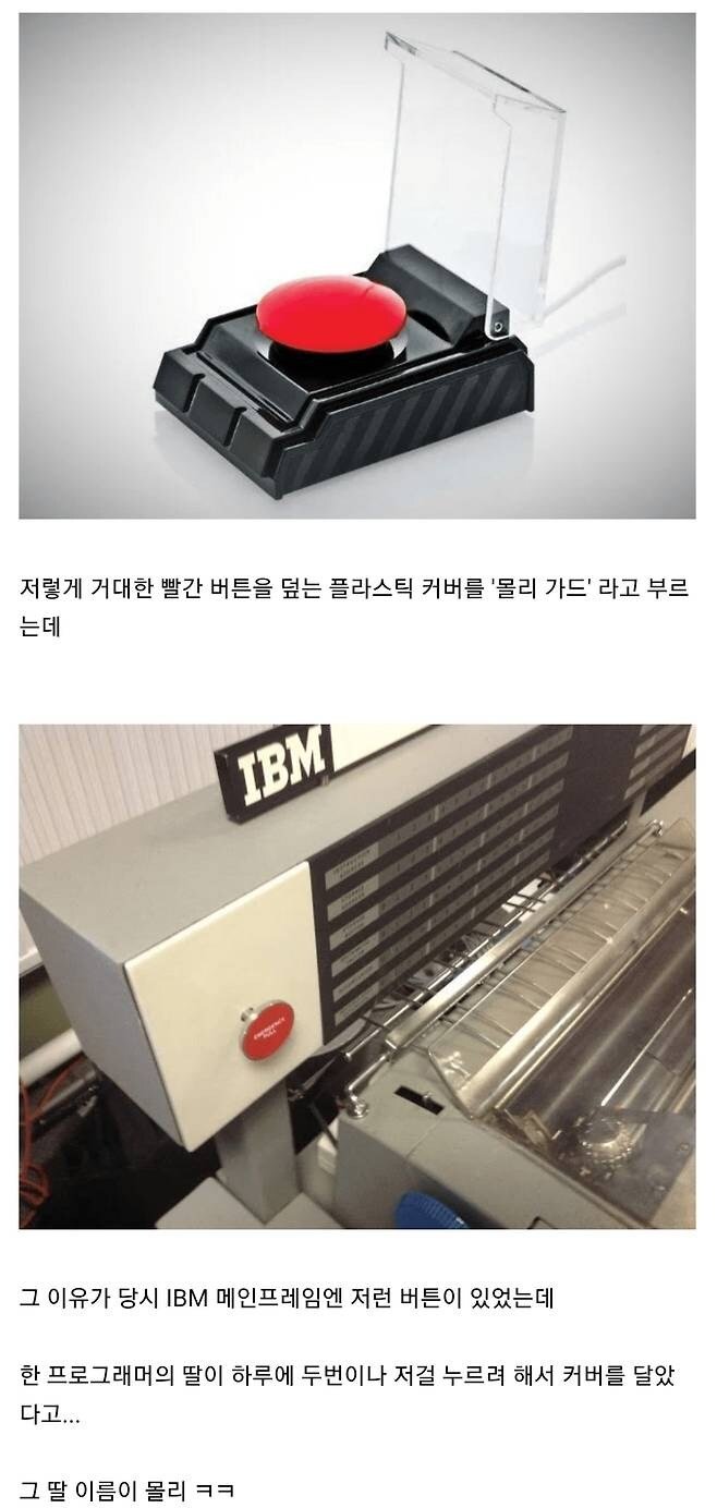 빨간 버튼을 덮는 플라스틱 커버 이름의 유래