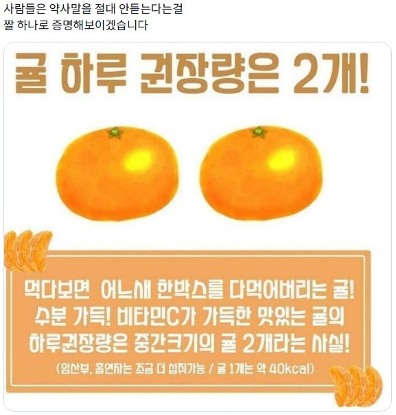 귤 하루 권장량