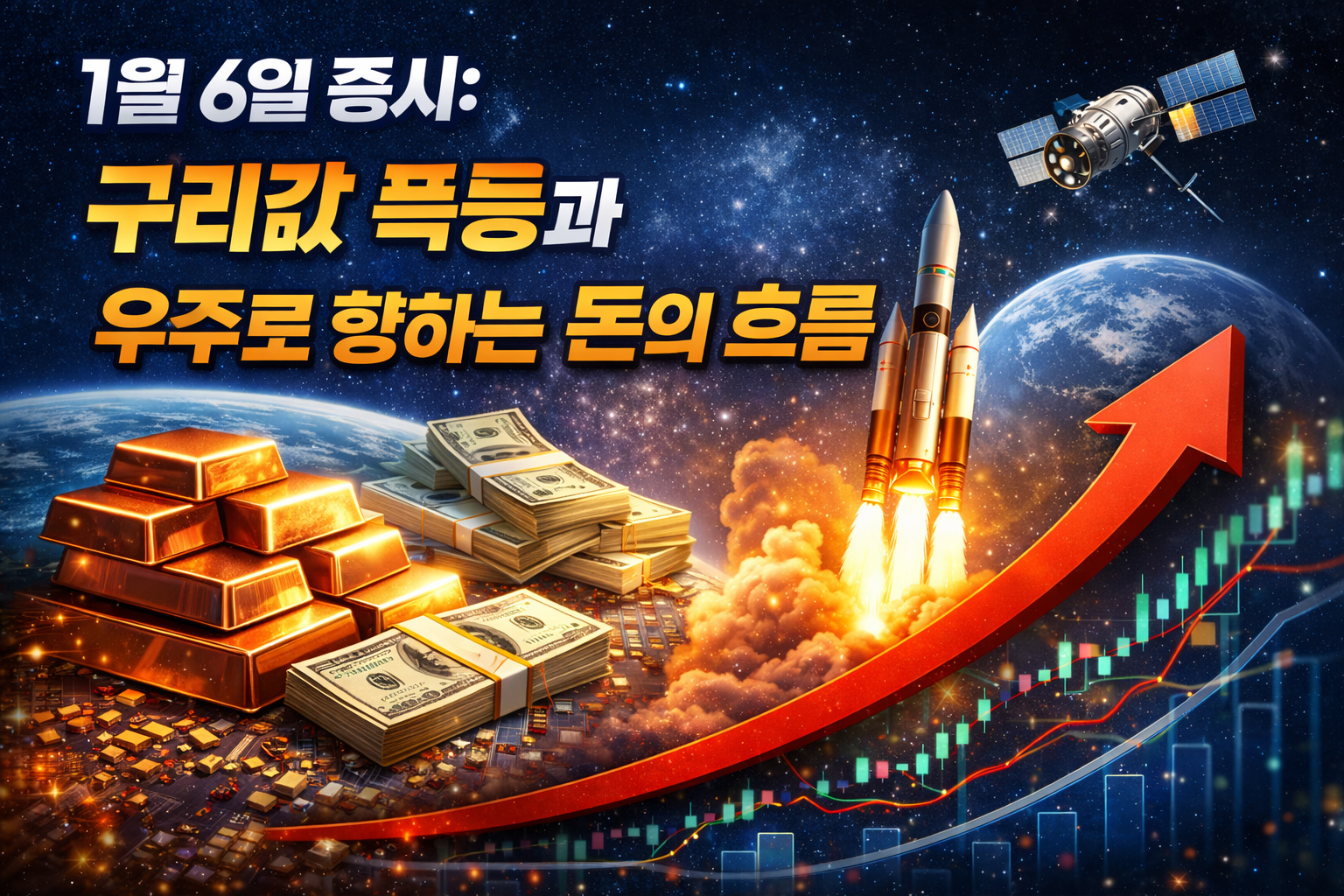 🚀 1월 6일 증시: 구리값 폭등과 우주로 향하는 돈의 흐름