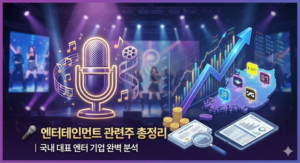 🎤 엔터테인먼트 관련주 총정리｜국내 대표 엔터 기업 완벽 분석