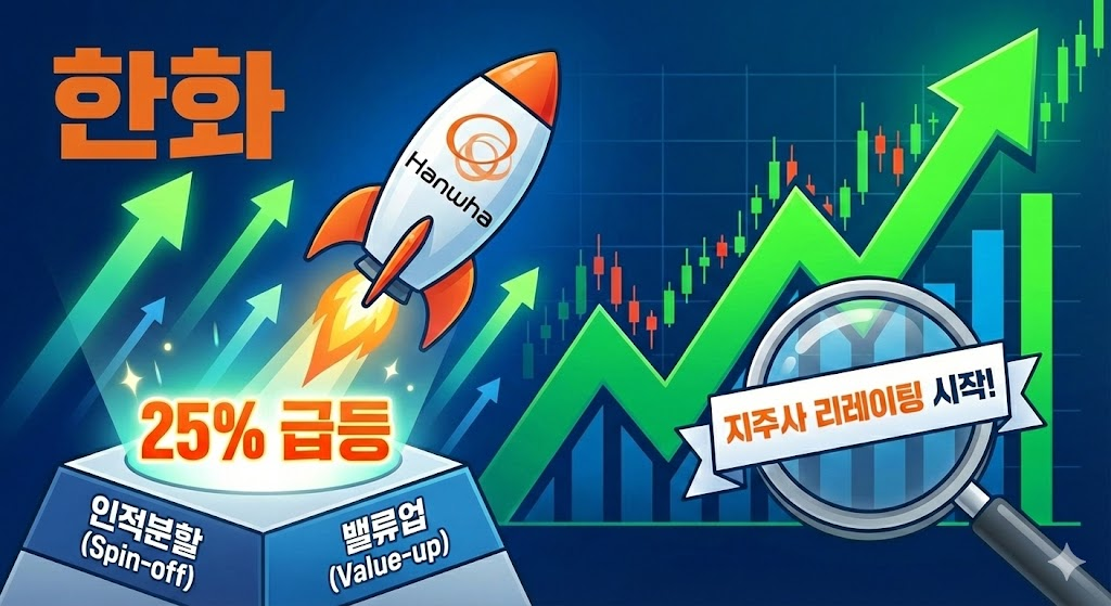 🚀 한화 주가 25% 급등의 진짜 이유  - 인적분할 + 밸류업, ‘지주사 리레이팅’이 시작됐다