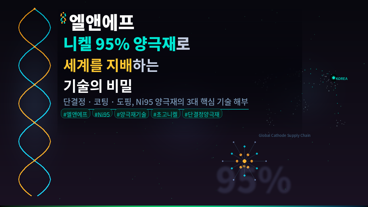 🧬 엘앤에프, 니켈 95% 양극재로 세계를 지배하는 기술의 비밀