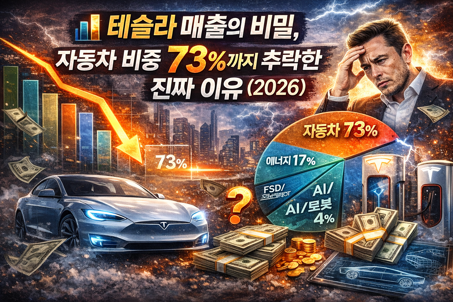 📊 테슬라 매출의 비밀, 자동차 비중 73%까지 추락한 진짜 이유 (2026)