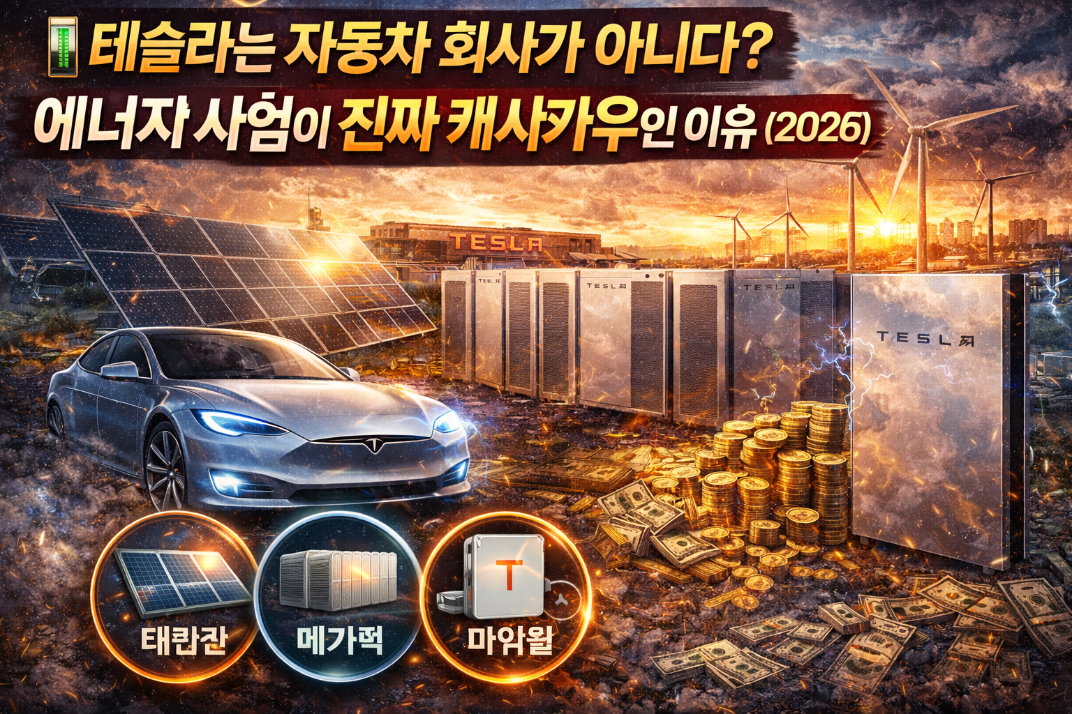 🔋 테슬라는 자동차 회사가 아니다? 에너지 사업이 진짜 캐시카우인 이유 (2026)